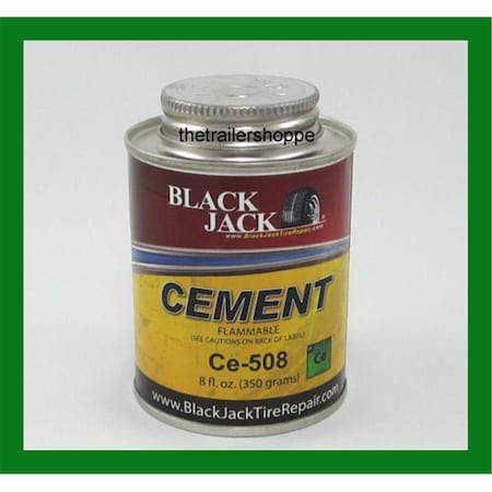 Black Jack Tire Repair Cement Flammable, 8Oz BJK-CE-508